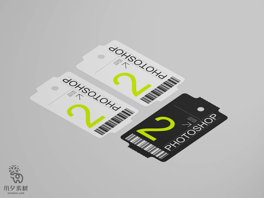 质感标签小票优惠券门票VI展示效果智能贴图文创样机PSD设计素材【002】